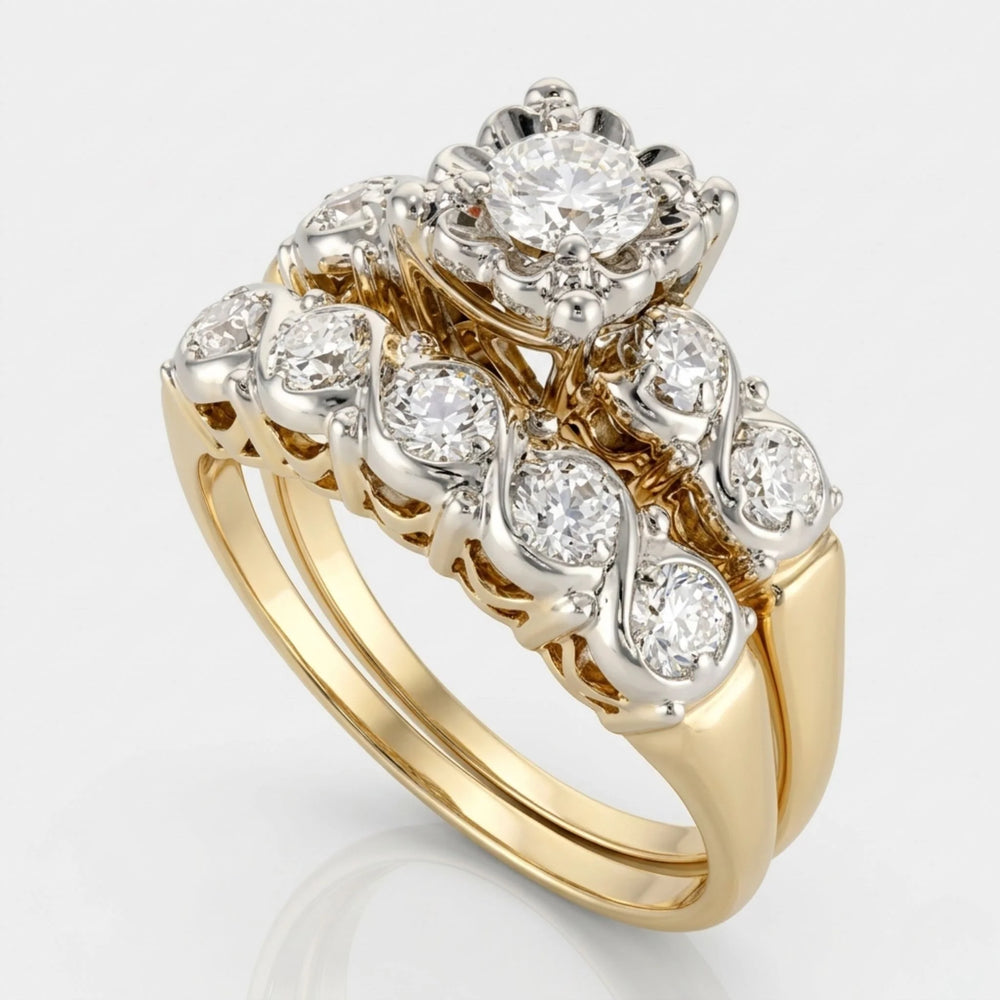 Vintage Funkelnder Goldring
