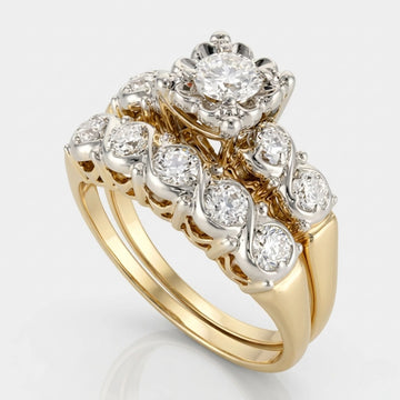 Anel vintage dourado com acabamento brilhante da marca Rose & Oliver, destaque para detalhes elegantes e acabamento refinado.