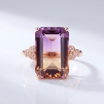 Ring Roségold Ametrin Rose & Oliver mit gelbem Amethyst und zarten Details in Roségold.